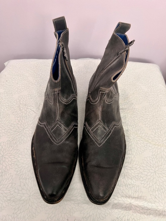 Mark Nason 67671 Rock Lives Dragon Black Leather Ankle Boots Pointed stl Size 12 main image 10